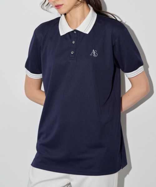 a.v.v(アーヴェヴェ)の「【UV対策 吸水速乾】<a.v.v sport>かのこ素材ポロシャツ(ポロシャツ・レディース・サックスブルー/ネイビー・X-LARGE/LARGE/MEDIUM)」の13枚目の写真