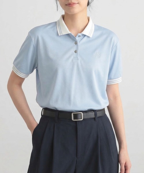 a.v.v(アーヴェヴェ)の「【UV対策 吸水速乾】<a.v.v sport>かのこ素材ポロシャツ(ポロシャツ・レディース・サックスブルー/ネイビー・X-LARGE/LARGE/MEDIUM)」の18枚目の写真