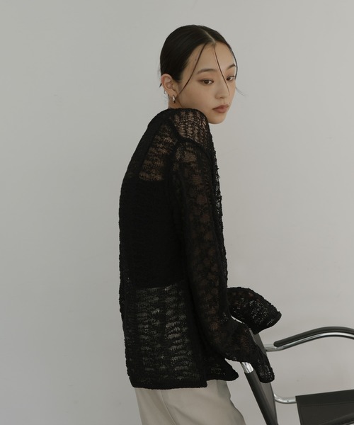hellam(へラム)の「透かし編みプルオーバーニット(ニット/セーター・レディース・ミント/ベージュ/ブラック/アイボリー・FREE)」の18枚目の写真