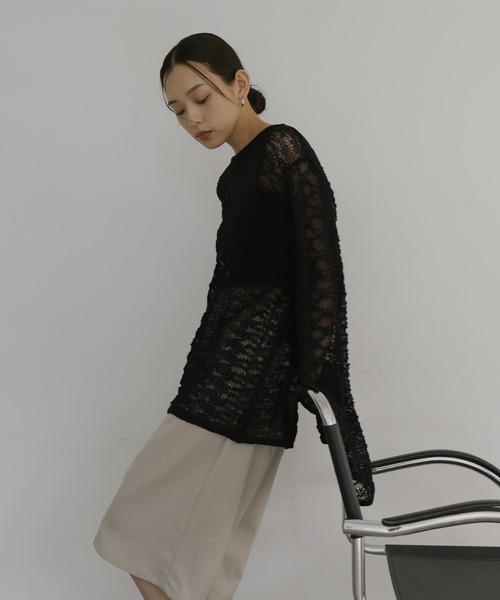 hellam(へラム)の「透かし編みプルオーバーニット(ニット/セーター・レディース・ミント/ベージュ/ブラック/アイボリー・FREE)」の20枚目の写真
