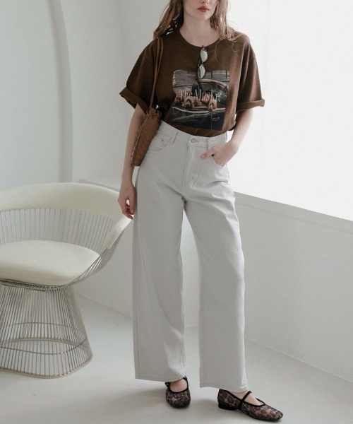 DONOBAN（ドノバン）の「レトロドッグフォトTee（Tシャツ/カットソー・レディース・ブラウン/ホワイト・ONE SIZE）」の10枚目の写真