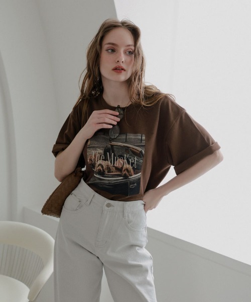 DONOBAN（ドノバン）の「レトロドッグフォトTee（Tシャツ/カットソー・レディース・ブラウン/ホワイト・ONE SIZE）」の16枚目の写真