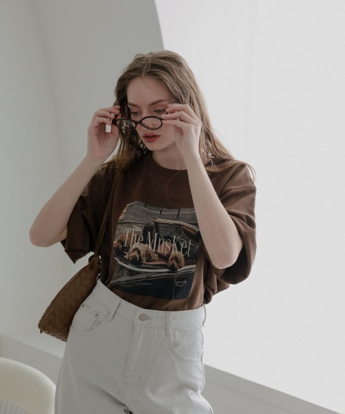 DONOBAN（ドノバン）の「レトロドッグフォトTee（Tシャツ/カットソー・レディース・ブラウン/ホワイト・ONE SIZE）」の17枚目の写真