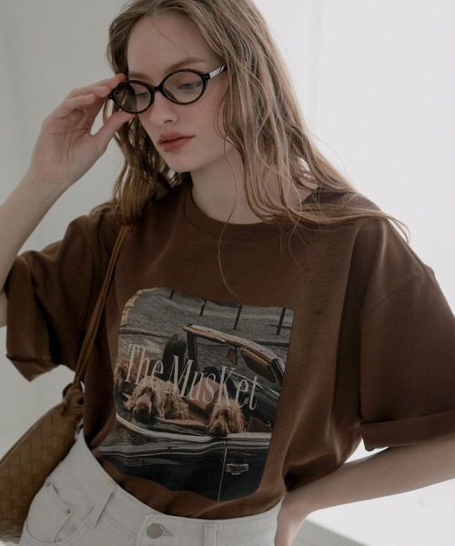 DONOBAN（ドノバン）の「レトロドッグフォトTee（Tシャツ/カットソー・レディース・ブラウン/ホワイト・ONE SIZE）」の19枚目の写真