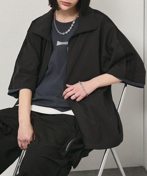 Alfred Alex(アルフレッドアレックス)の「【Alfred Alex】Oversized Zip-Up Track Jacket / サイドライン オーバーサイズ トラックジャケット【セットアップ対応】(ジャージ・メンズ・スミクロ/スモークグレー/グレー・M/L)」の14枚目の写真