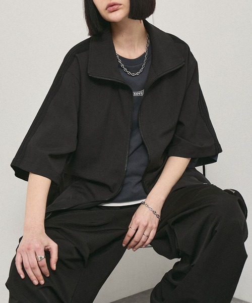 Alfred Alex(アルフレッドアレックス)の「【Alfred Alex】Oversized Zip-Up Track Jacket / サイドライン オーバーサイズ トラックジャケット【セットアップ対応】(ジャージ・メンズ・スミクロ/スモークグレー/グレー・M/L)」の20枚目の写真