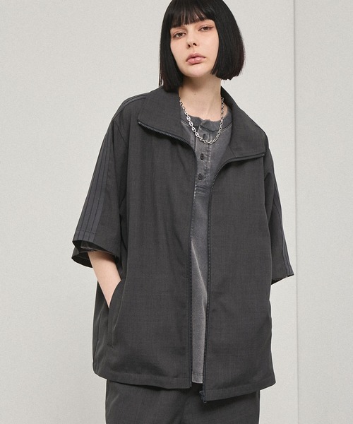 Alfred Alex(アルフレッドアレックス)の「【Alfred Alex】Oversized Zip-Up Track Jacket / サイドライン オーバーサイズ トラックジャケット【セットアップ対応】(ジャージ・メンズ・スミクロ/スモークグレー/グレー・M/L)」の21枚目の写真