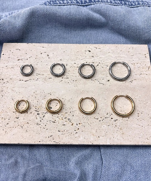 ARCHIVER(アーカイバ)の「【Bz】【456819】シンプルフープピアス(RZ)(ピアス(両耳用)・メンズ・シルバー/ゴールド・M/S/XS/L)」の8枚目の写真