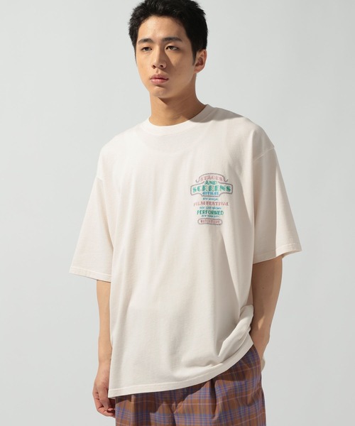 niko and...（ニコアンド）の「ネオン刺繍Tシャツ（Tシャツ/カットソー・メンズ・オフホワイト/ブルー/ブラック/オレンジ・MEDIUM/LARGE）」の5枚目の写真