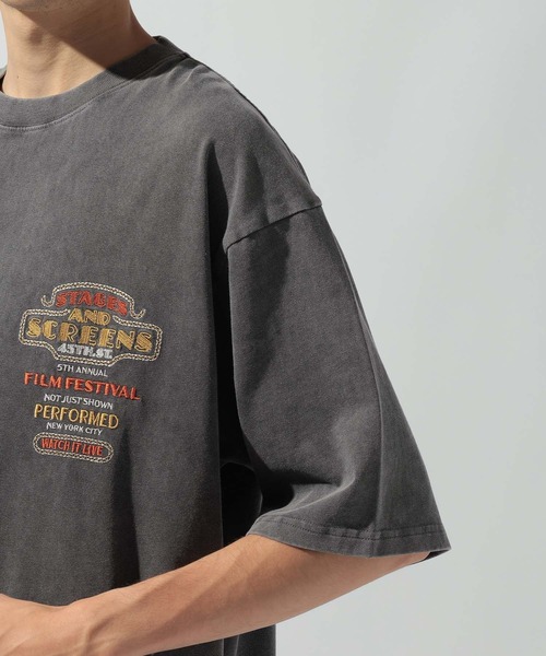 niko and...（ニコアンド）の「ネオン刺繍Tシャツ（Tシャツ/カットソー・メンズ・オフホワイト/ブルー/ブラック/オレンジ・MEDIUM/LARGE）」の21枚目の写真