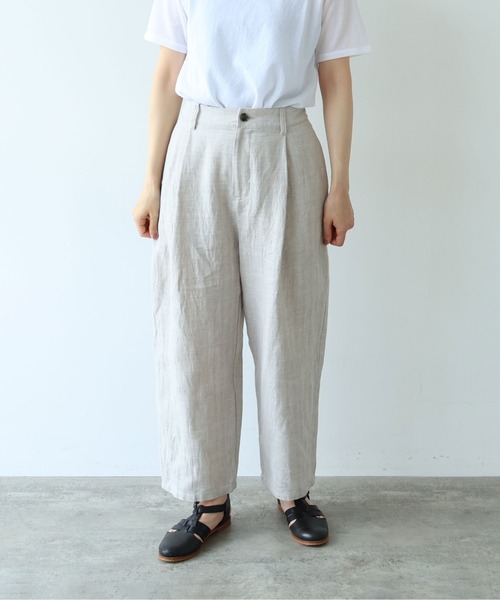 yuni(ユニ )の「△Hemp/C herringbone back gum pants(その他パンツ・レディース・ブラック/ベージュ・S/M)」の2枚目の写真