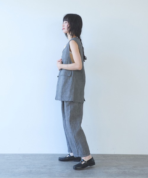 yuni(ユニ )の「△Hemp/C herringbone back gum pants(その他パンツ・レディース・ブラック/ベージュ・S/M)」の16枚目の写真