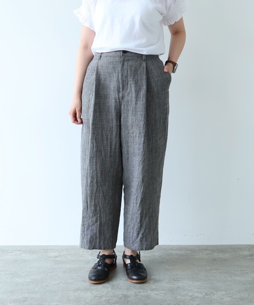 yuni(ユニ )の「△Hemp/C herringbone back gum pants(その他パンツ・レディース・ブラック/ベージュ・S/M)」の12枚目の写真