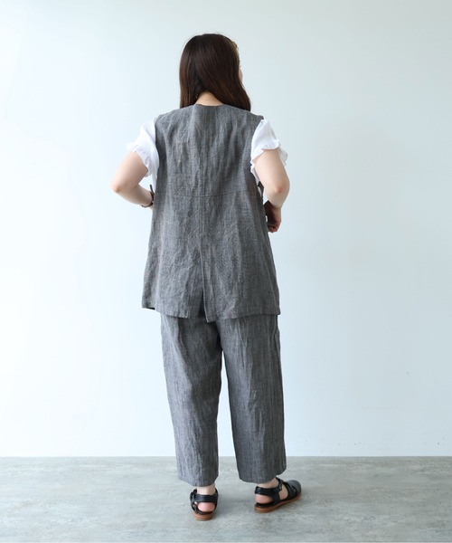 yuni(ユニ )の「△Hemp/C herringbone back gum pants(その他パンツ・レディース・ブラック/ベージュ・S/M)」の11枚目の写真