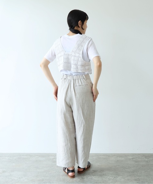 yuni(ユニ )の「△Hemp/C herringbone back gum pants(その他パンツ・レディース・ブラック/ベージュ・S/M)」の5枚目の写真