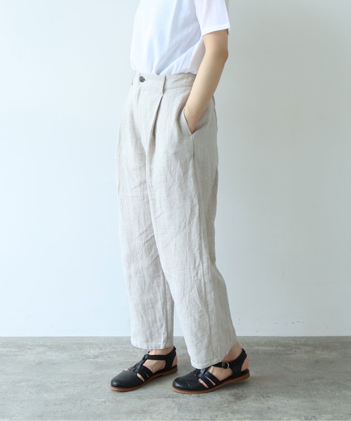 yuni(ユニ )の「△Hemp/C herringbone back gum pants(その他パンツ・レディース・ブラック/ベージュ・S/M)」の7枚目の写真