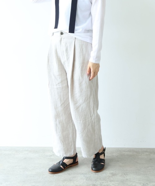 yuni(ユニ )の「△Hemp/C herringbone back gum pants(その他パンツ・レディース・ブラック/ベージュ・S/M)」の6枚目の写真