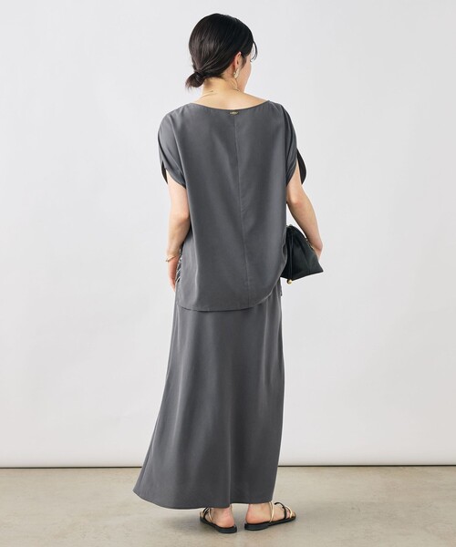NOLLEY’S（ノーリーズ）の「【WEB限定】《セットアップ対応》ウォッシャブルサンドウォッシュナロスカート（スカート・レディース・チャコールグレー・38/36）」の4枚目の写真
