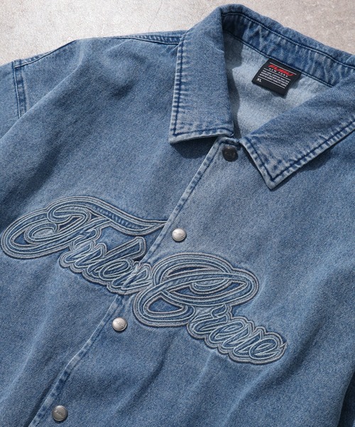 FUBU( フブ)の「【FUBU/フブ】DENIM WARM UP SHIRTS/デニムウォームアップシャツ(シャツ/ブラウス・メンズ・ライトブルー/ブラック・XL/M/L)」の19枚目の写真