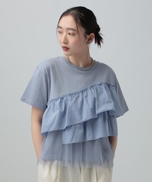 LEPSIM | 異素材フリルドッキングT2　667510(Tシャツ/カットソー)