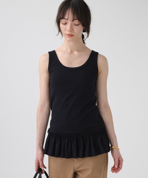 BABYLONE（バビロン）の「ペプラムフリルタンク（タンクトップ・レディース・ホワイト/ブラック・フリー）」の8枚目の写真