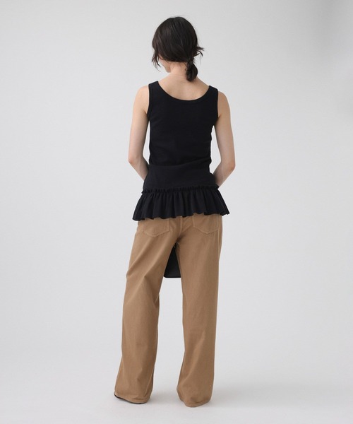 BABYLONE（バビロン）の「ペプラムフリルタンク（タンクトップ・レディース・ホワイト/ブラック・フリー）」の14枚目の写真