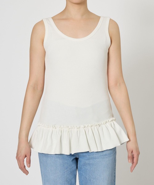 BABYLONE（バビロン）の「ペプラムフリルタンク（タンクトップ・レディース・ホワイト/ブラック・フリー）」の15枚目の写真