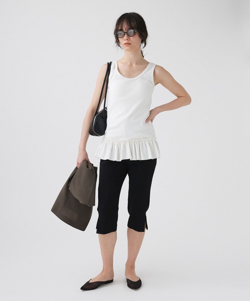 BABYLONE（バビロン）の「ペプラムフリルタンク（タンクトップ・レディース・ホワイト/ブラック・フリー）」の5枚目の写真