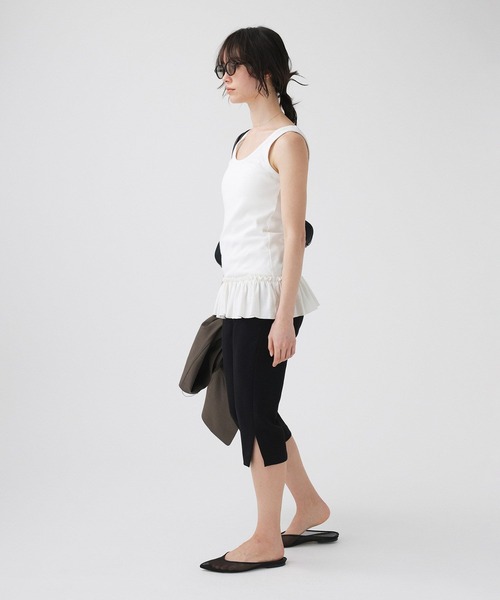 BABYLONE（バビロン）の「ペプラムフリルタンク（タンクトップ・レディース・ホワイト/ブラック・フリー）」の6枚目の写真