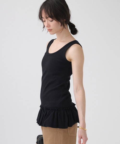BABYLONE（バビロン）の「ペプラムフリルタンク（タンクトップ・レディース・ホワイト/ブラック・フリー）」の9枚目の写真