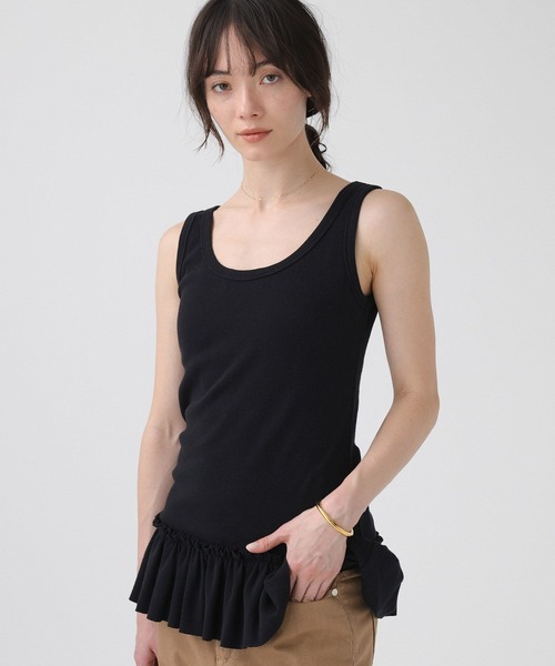 BABYLONE（バビロン）の「ペプラムフリルタンク（タンクトップ・レディース・ホワイト/ブラック・フリー）」の10枚目の写真