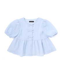 BeBe（ベベ）の「フロント3連リボンペプラムブラウス(100~150cm)（シャツ/ブラウス）」