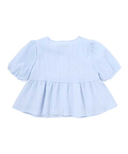 BeBe(ベベ)の「フロント3連リボンペプラムブラウス(100~150cm)(シャツ/ブラウス・キッズ・ブルー/ホワイト・120cm/150cm/130cm/140cm/110cm)」の10枚目の写真