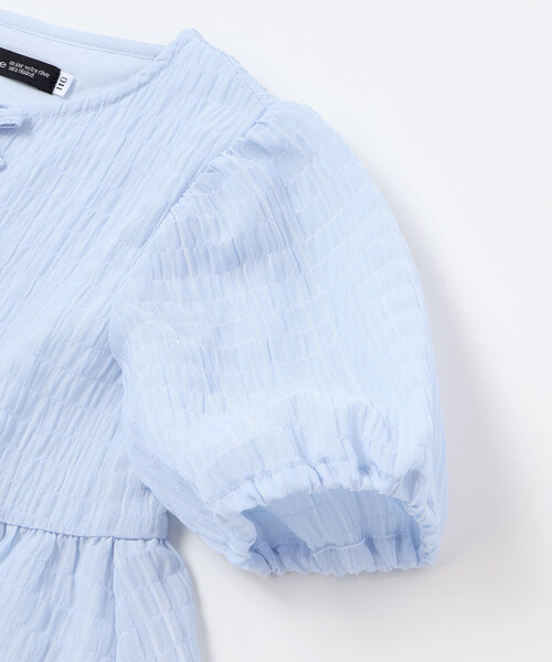 BeBe(ベベ)の「フロント3連リボンペプラムブラウス(100~150cm)(シャツ/ブラウス・キッズ・ブルー/ホワイト・120cm/150cm/130cm/140cm/110cm)」の12枚目の写真