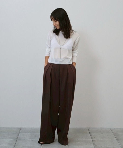 TODAYFUL（トゥデイフル）の「Compact Sheer Knit（ニット/セーター・レディース・ホワイト/グレー/ブラック・FREE）」の6枚目の写真