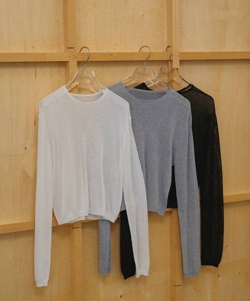 TODAYFUL（トゥデイフル）の「Compact Sheer Knit（ニット/セーター・レディース・ホワイト/グレー/ブラック・FREE）」の10枚目の写真