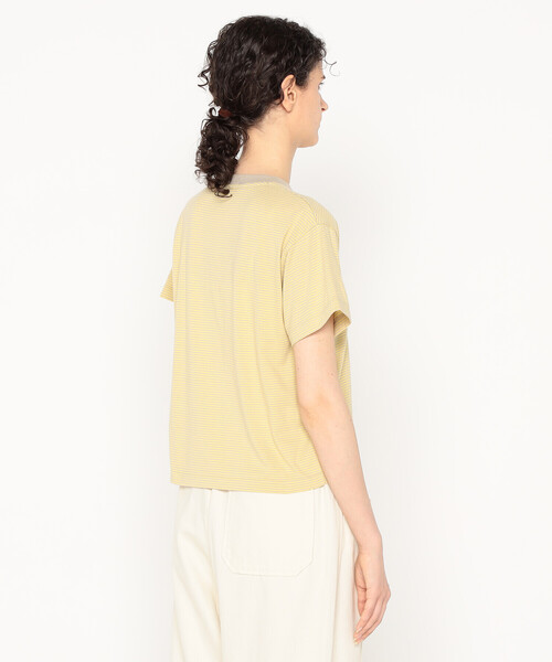 DANTON（ダントン）の「Women's Short Sleeve Cropped T-shirt Stripe（Tシャツ/カットソー・レディース・グレー系その他/イエロー系その他/レッド系その他/ブルー系その他/ブルー系その他5・S/M）」の9枚目の写真