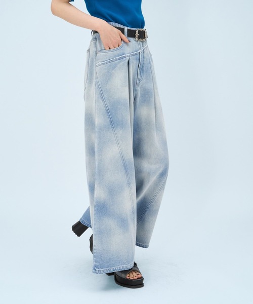 HARE(ハレ)の「【S/M 2サイズ展開】クロスダブルアソートカコウデニムパンツ(HARE)(デニムパンツ・レディース・ライトブルー/ブラック/ピンク/ベージュ/パープル・MEDIUM/SMALL)」の13枚目の写真