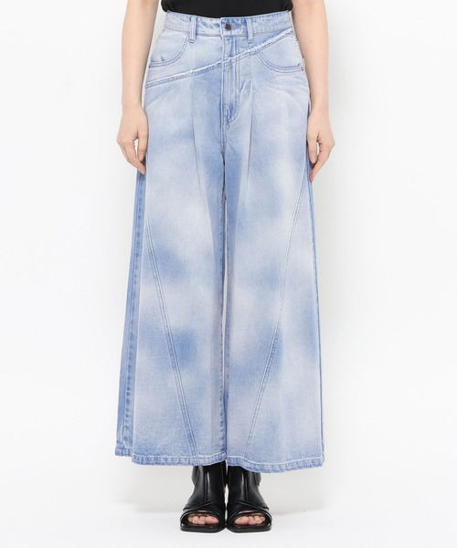 HARE(ハレ)の「【S/M 2サイズ展開】クロスダブルアソートカコウデニムパンツ(HARE)(デニムパンツ・レディース・ライトブルー/ブラック/ピンク/ベージュ/パープル・MEDIUM/SMALL)」の15枚目の写真