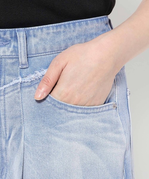 HARE(ハレ)の「【S/M 2サイズ展開】クロスダブルアソートカコウデニムパンツ(HARE)(デニムパンツ・レディース・ライトブルー/ブラック/ピンク/ベージュ/パープル・MEDIUM/SMALL)」の20枚目の写真