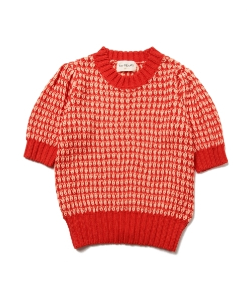 Ray BEAMS(レイビームス)の「Ray BEAMS / 2トーン 柄編 クルーニット(ニット/セーター・レディース・レッド/ネイビー・ONE SIZE)」の6枚目の写真