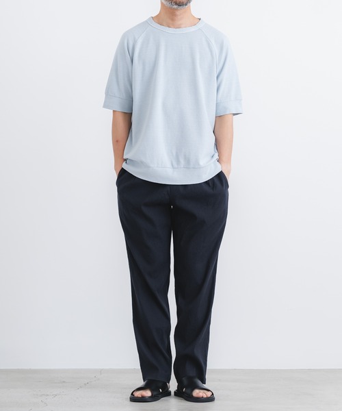 quadro(クオドロ)の「ラフステア天竺半袖ラグランクルー(Tシャツ/カットソー・メンズ・ブルー/チャコール/サンドベージュ・MEDIUM/LARGE)」の13枚目の写真