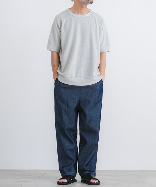 quadro(クオドロ)の「ラフステア天竺半袖ラグランクルー(Tシャツ/カットソー・メンズ・ブルー/チャコール/サンドベージュ・MEDIUM/LARGE)」の15枚目の写真