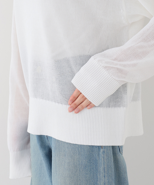 ニット Classe（ドゥーズィエムクラス） Deuxieme ニット　コットン クルーネックプルオーバー Classe Deuxieme セーター TOP SMOOTH トップス