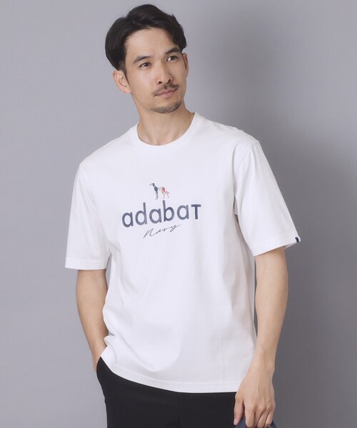 adabat(アダバット)の「【ADABAT NAVY】接触冷感/抗菌防臭/消臭 アイスクリアコットン半袖ロゴT(Tシャツ/カットソー・メンズ・ブラウン系その他/ブラック/ネイビー/ピンク/ホワイト・50/48/46)」の11枚目の写真