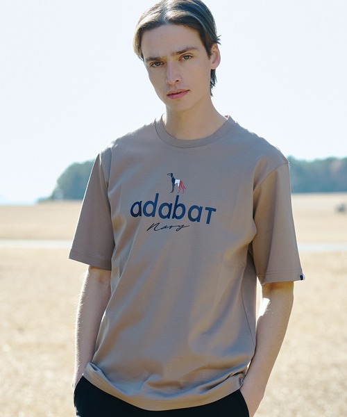adabat(アダバット)の「【ADABAT NAVY】接触冷感/抗菌防臭/消臭 アイスクリアコットン半袖ロゴT(Tシャツ/カットソー・メンズ・ブラウン系その他/ブラック/ネイビー/ピンク/ホワイト・50/48/46)」の3枚目の写真
