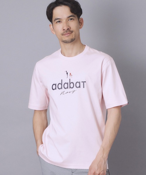 adabat(アダバット)の「【ADABAT NAVY】接触冷感/抗菌防臭/消臭 アイスクリアコットン半袖ロゴT(Tシャツ/カットソー・メンズ・ブラウン系その他/ブラック/ネイビー/ピンク/ホワイト・50/48/46)」の5枚目の写真