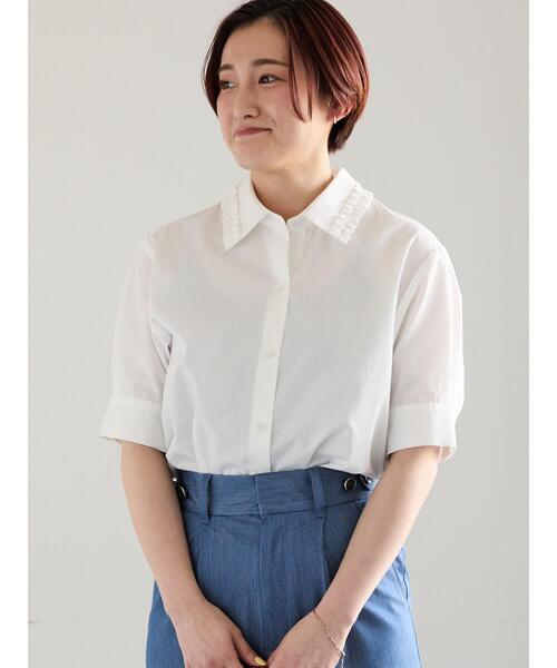 Te chichi(テチチ)の「ミニフリルトリムカラーブラウス(シャツ/ブラウス・レディース・ミント/ブルー/オフホワイト・F)」の10枚目の写真