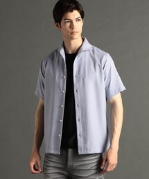 テクニカルメランジクロス カッタウェイカラーシャツ