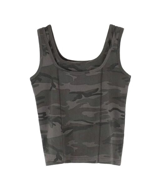 :ETHROF(イーサオブ)の「LAYERED-LIKE CAMOUFLAGE RIB TANKTOP(キャミソール・レディース・グレー・MEDIUM)」の7枚目の写真